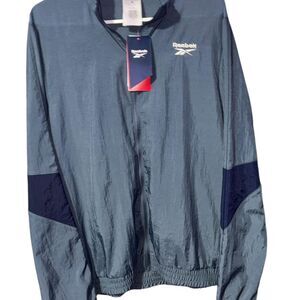 Reebok Men's Blue and Navy Jacket